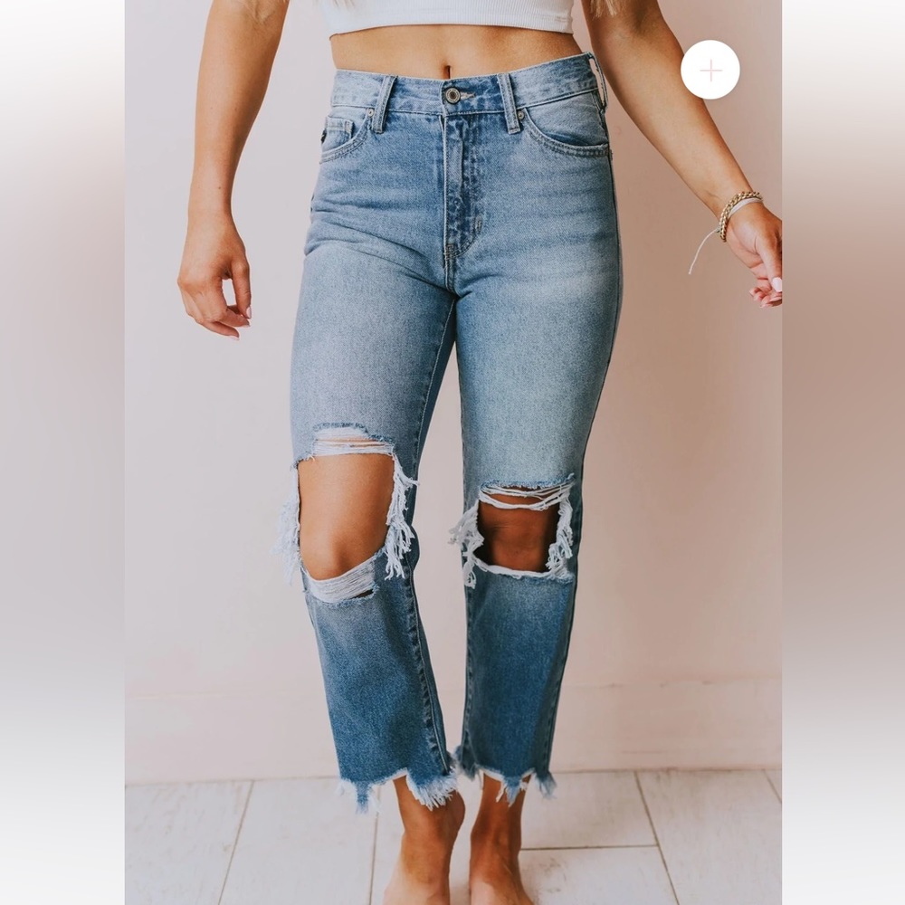 Kancan Distressed Mom Jeans High Rise